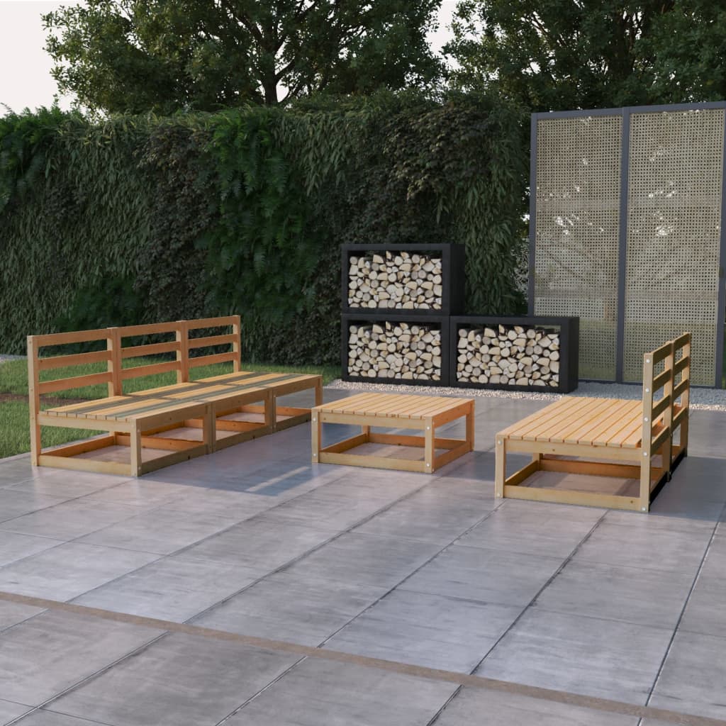 Vixl Set Mobilier De Grădină Cu Perne, 6 Piese, Lemn Masiv De Pin