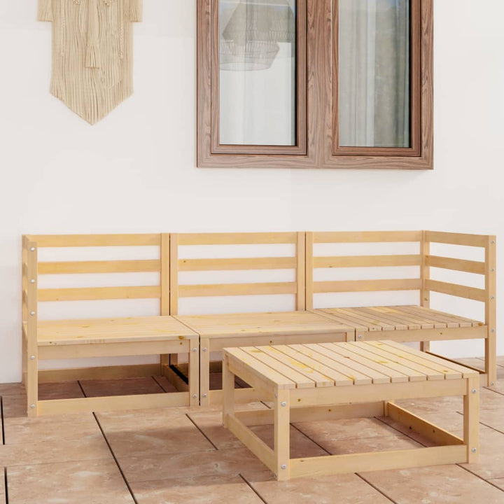 Vixl Set Mobilier De Grădină Cu Perne, 4 Piese, Lemn Masiv De Pin