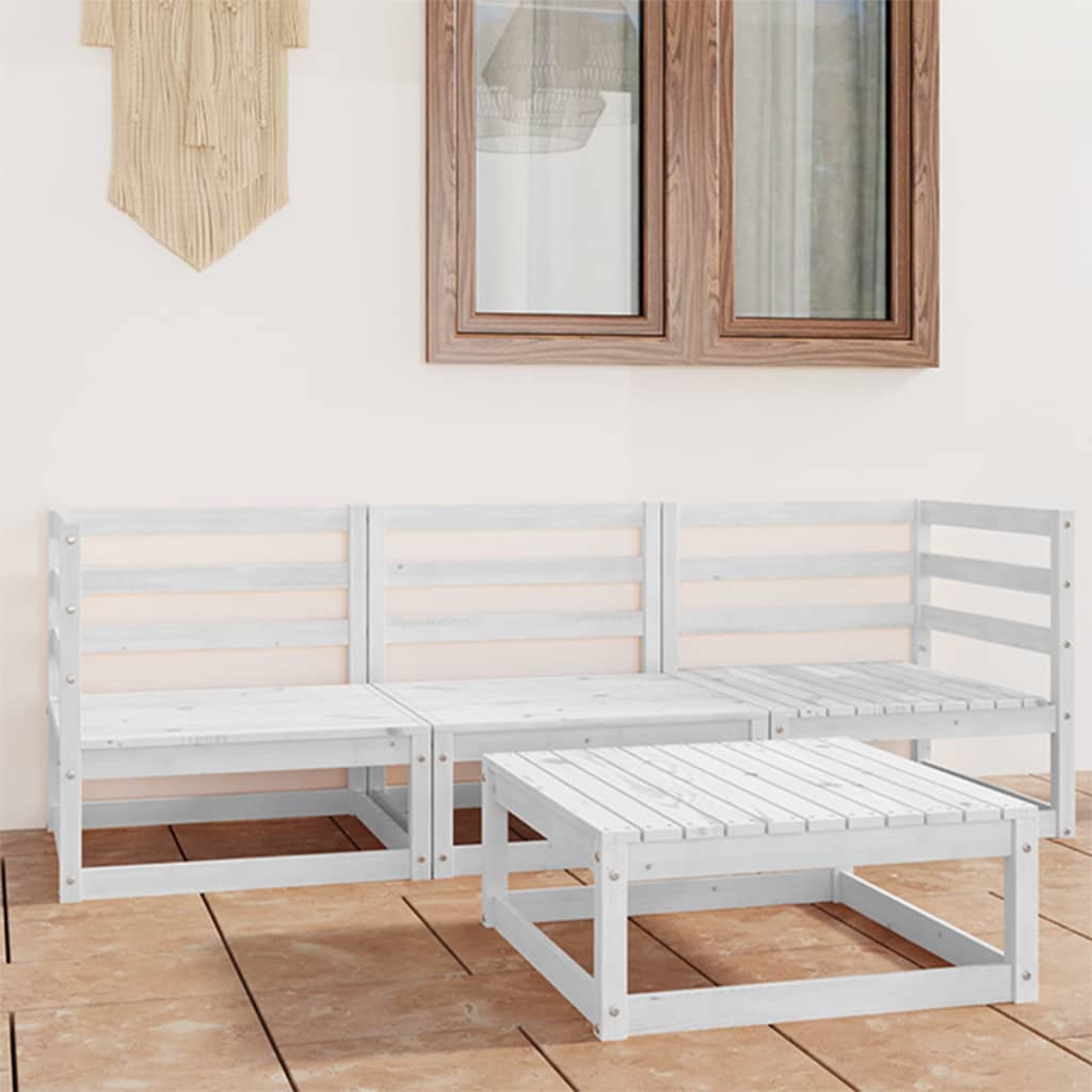 Vixl Set Mobilier De Grădină Cu Perne, 4 Piese, Lemn Masiv De Pin