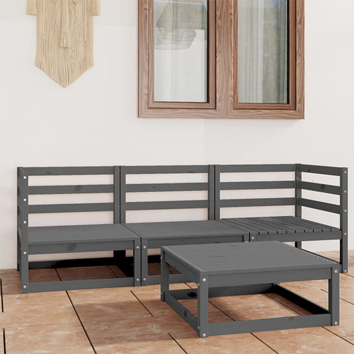 Vixl Set Mobilier De Grădină Cu Perne, 4 Piese, Lemn Masiv De Pin