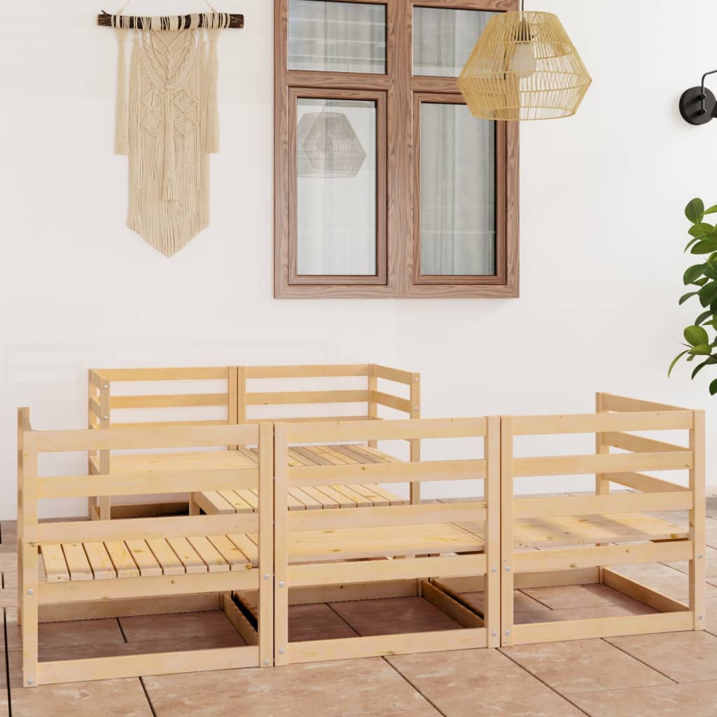 Vixl Set Mobilier De Grădină Cu Perne, 6 Piese, Lemn Masiv Pin