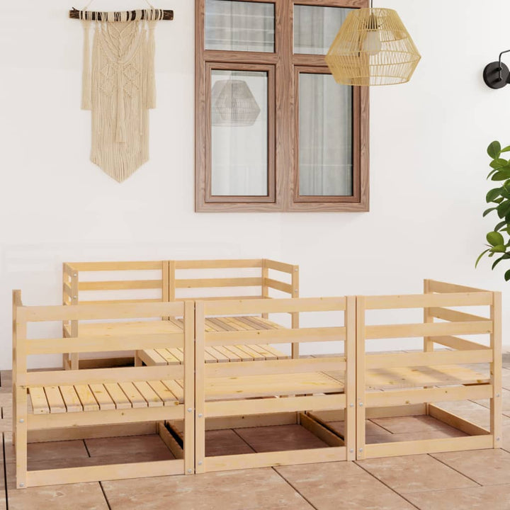 Vixl Set Mobilier De Grădină Cu Perne, 6 Piese, Lemn Masiv Pin