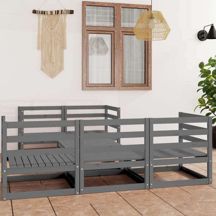 Vixl Set Mobilier De Grădină Cu Perne, 6 Piese, Lemn Masiv Pin