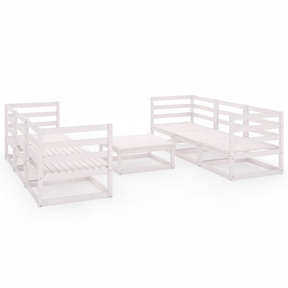 Set Mobilier De Grădină, 7 Piese, , Lemn Masiv De Pin