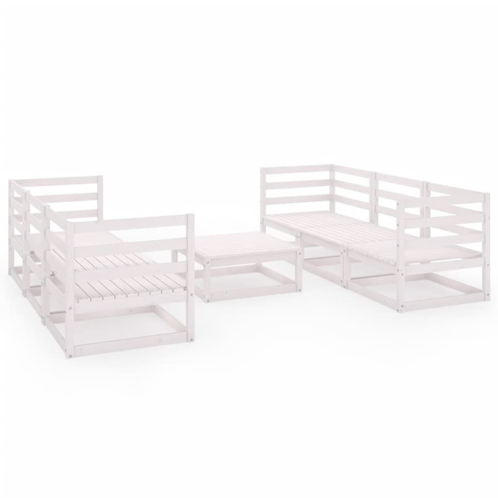 Set Mobilier De Grădină, 7 Piese, , Lemn Masiv De Pin