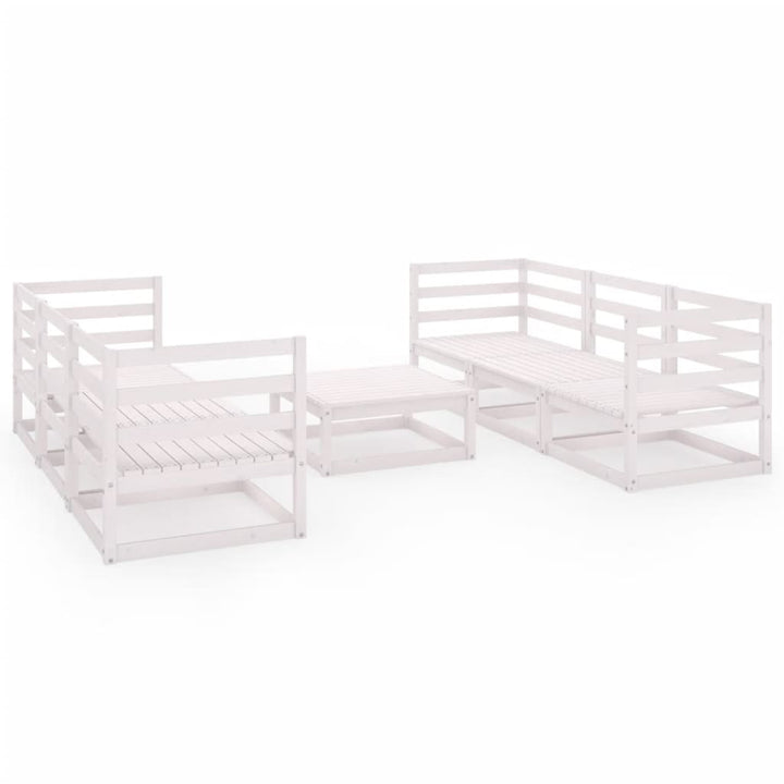 Set Mobilier De Grădină, 7 Piese, , Lemn Masiv De Pin