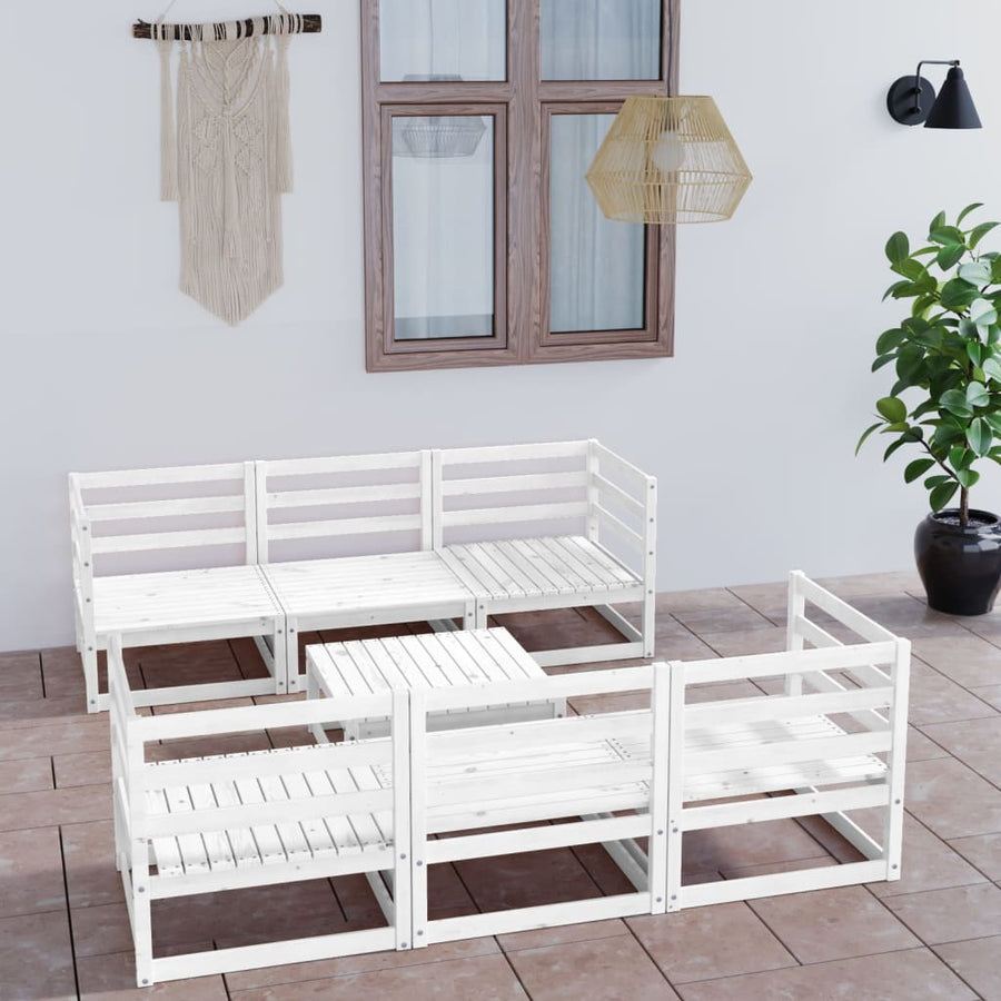 Set Mobilier De Grădină, 7 Piese, , Lemn Masiv De Pin
