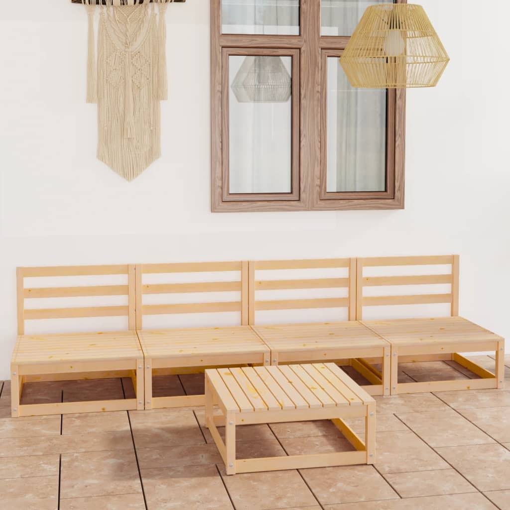 Vixl Set Mobilier Grădină Cu Perne, 5 Piese, Lemn Masiv Pin