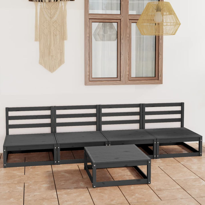 Vixl Set Mobilier Grădină Cu Perne, 5 Piese, Lemn Masiv Pin