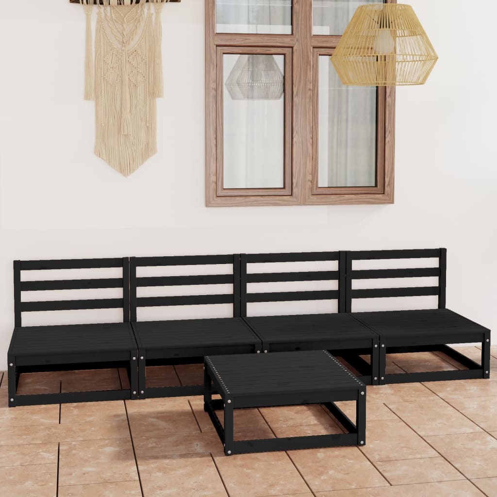 Vixl Set Mobilier Grădină Cu Perne, 5 Piese, Lemn Masiv Pin