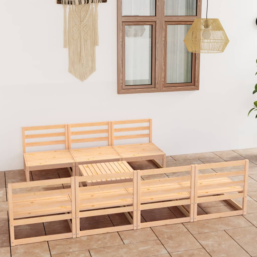 Vixl Set Mobilier De Grădină Cu Perne, 8 Piese, Lemn Masiv De Pin