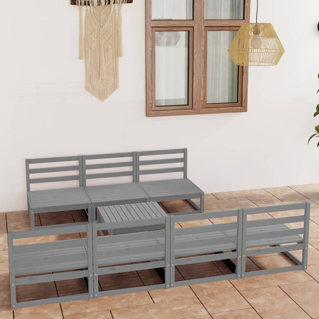 Vixl Set Mobilier De Grădină Cu Perne, 8 Piese, Lemn Masiv De Pin
