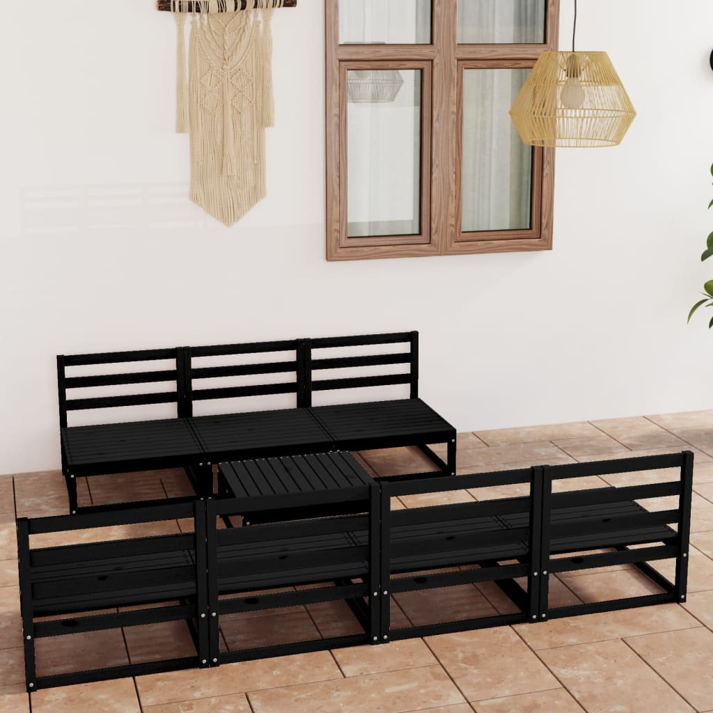 Vixl Set Mobilier De Grădină Cu Perne, 8 Piese, Lemn Masiv De Pin