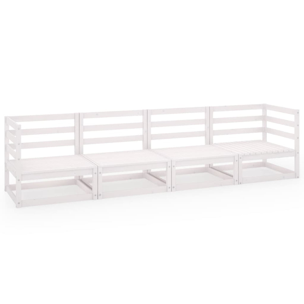 Set Mobilier De Grădină Cu 4 Locuri, , Lemn Masiv De Pin