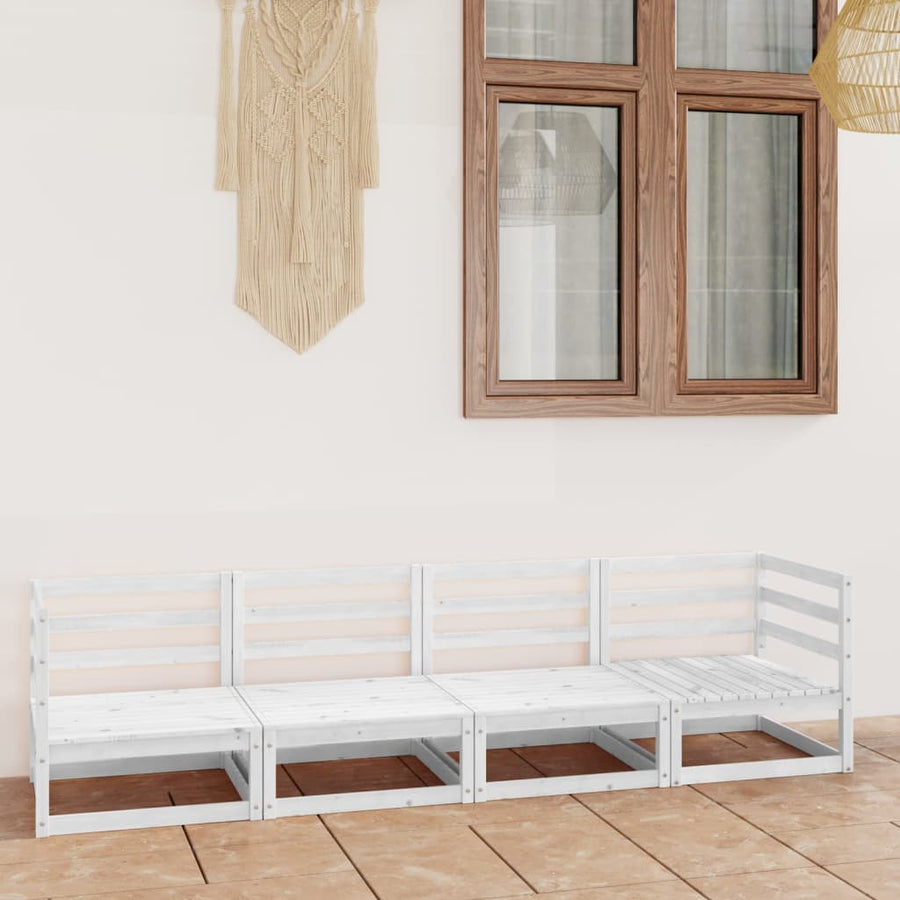 Set Mobilier De Grădină Cu 4 Locuri, , Lemn Masiv De Pin