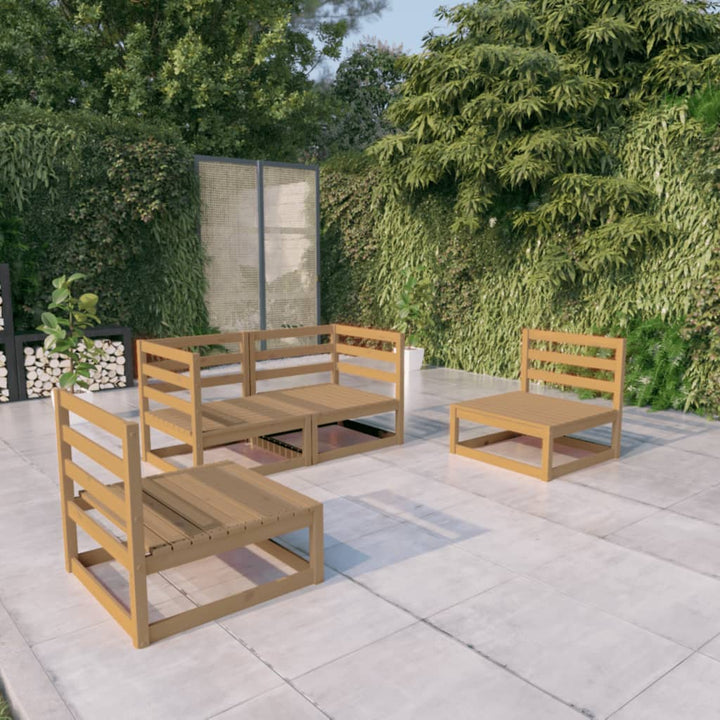 Set Mobilier De Grădină, 4 Piese, , Lemn Masiv De Pin