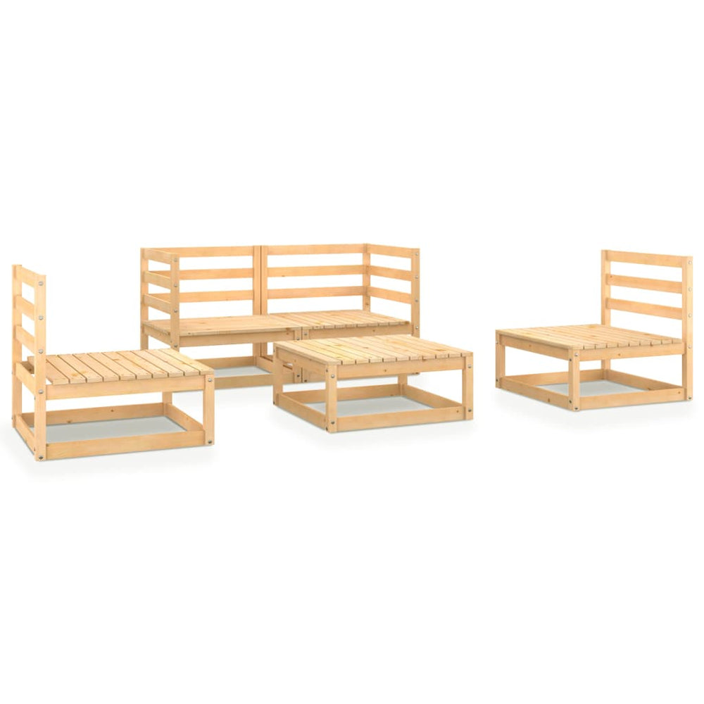 Set Mobilier De Grădină, 5 Piese, Lemn Masiv De Pin