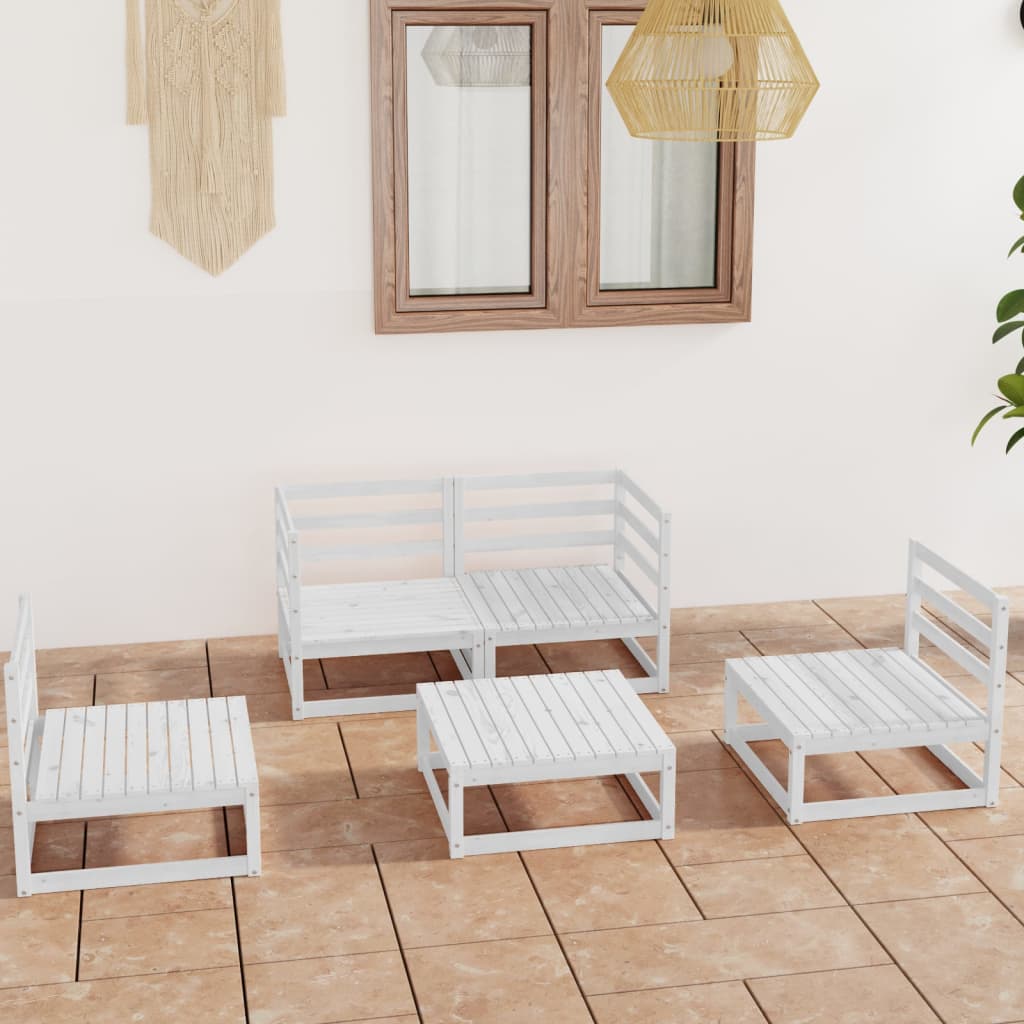 Set Mobilier De Grădină, 5 Piese, Lemn Masiv De Pin