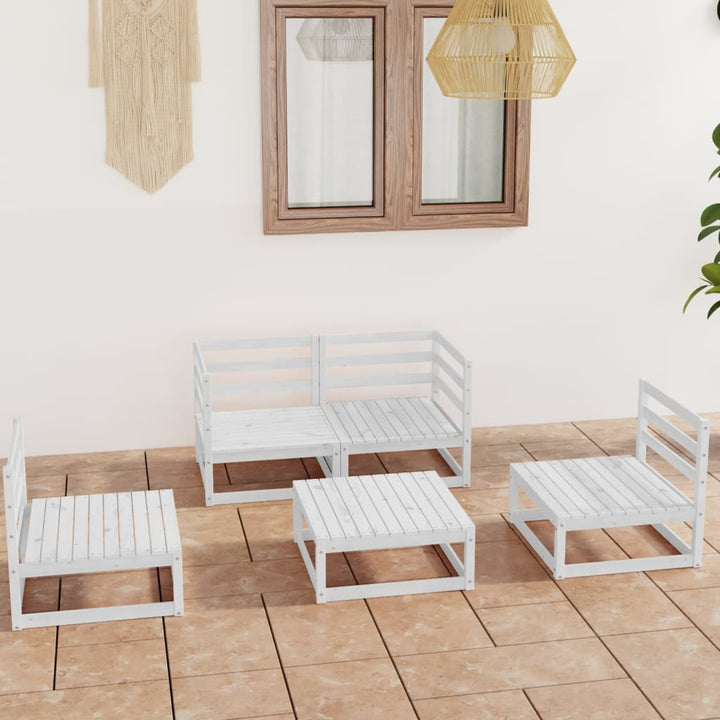 Set Mobilier De Grădină, 5 Piese, Lemn Masiv De Pin