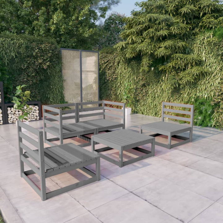 Set Mobilier De Grădină, 5 Piese, Lemn Masiv De Pin
