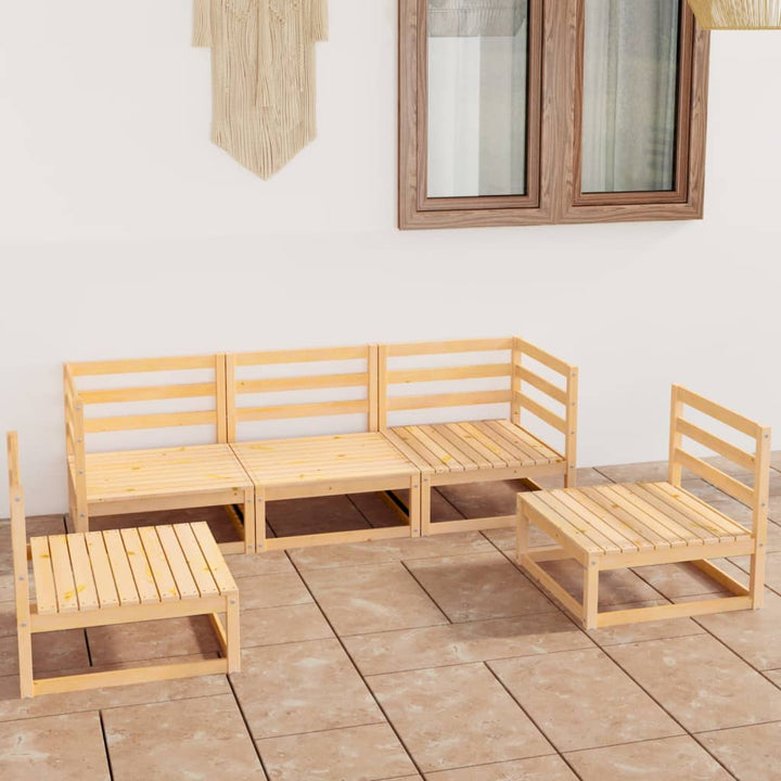 Vixl Set Mobilier De Grădină Cu Perne, 5 Piese, Lemn Masiv De Pin