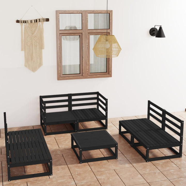 Vixl Set Mobilier De Grădină, 7 Piese, Cu Perne, Lemn Masiv De Pin