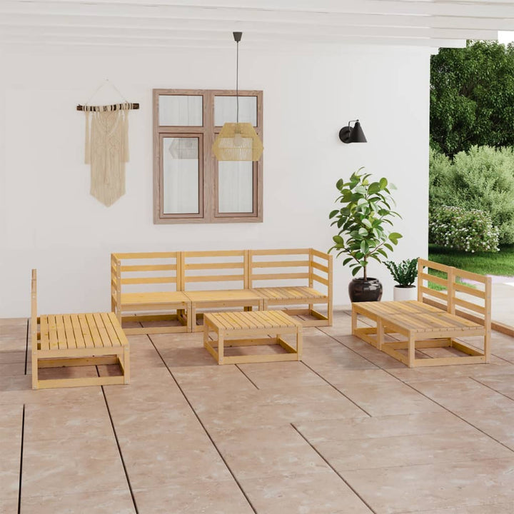 Vixl Set Mobilier De Grădină Cu Perne, 8 Piese, Lemn Masiv De Pin