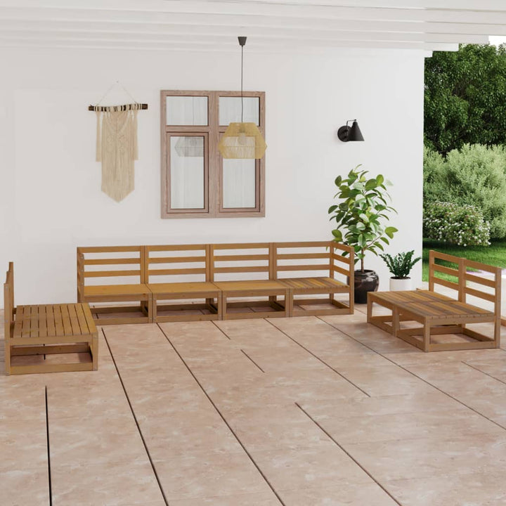 Vixl Set Mobilier Grădină Cu Perne, 8 Piese, Lemn Masiv Pin