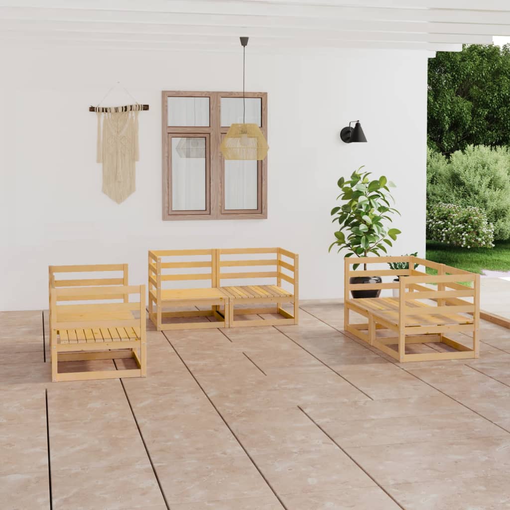 Set Mobilier De Grădină, 6 Piese, , Lemn Masiv De Pin