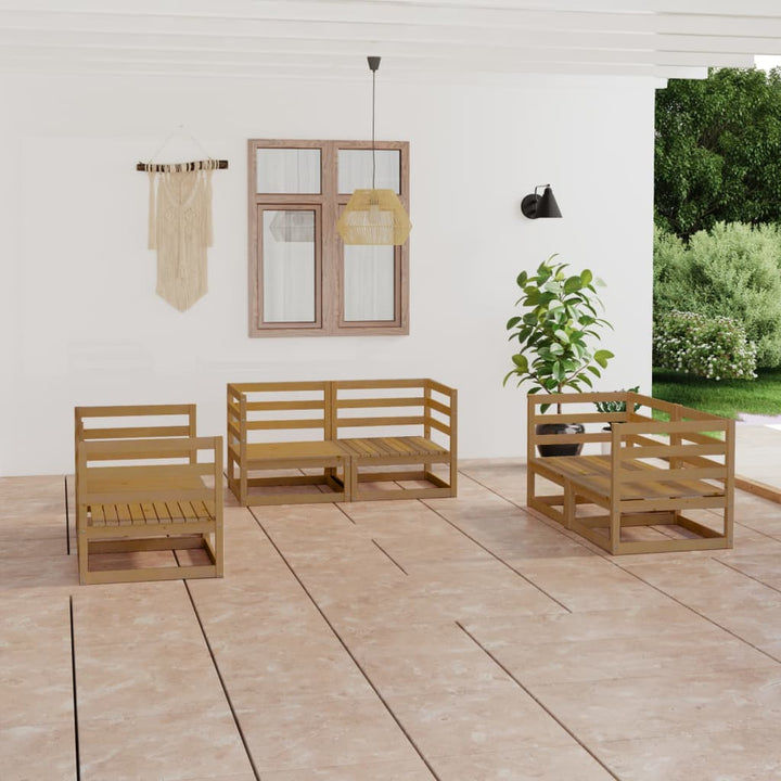 Set Mobilier De Grădină, 6 Piese, , Lemn Masiv De Pin