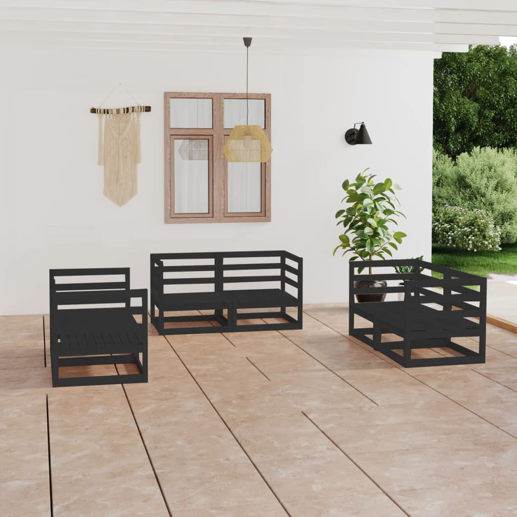 Set Mobilier De Grădină, 6 Piese, , Lemn Masiv De Pin