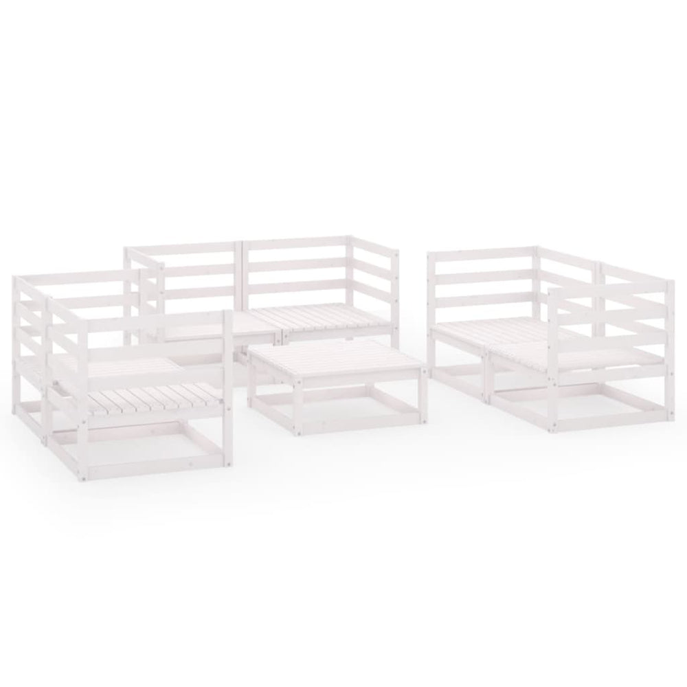Set Mobilier De Grădină, 7 Piese, , Lemn Masiv De Pin