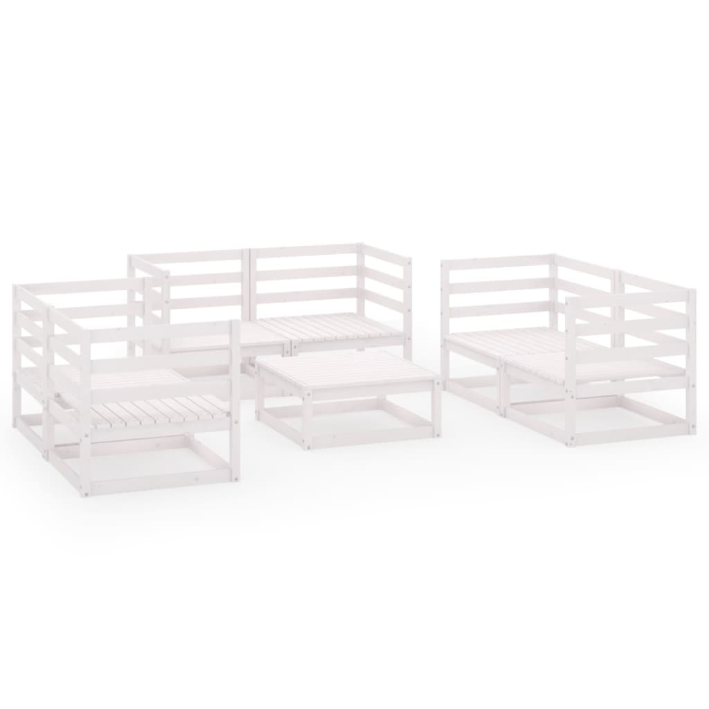 Set Mobilier De Grădină, 7 Piese, , Lemn Masiv De Pin