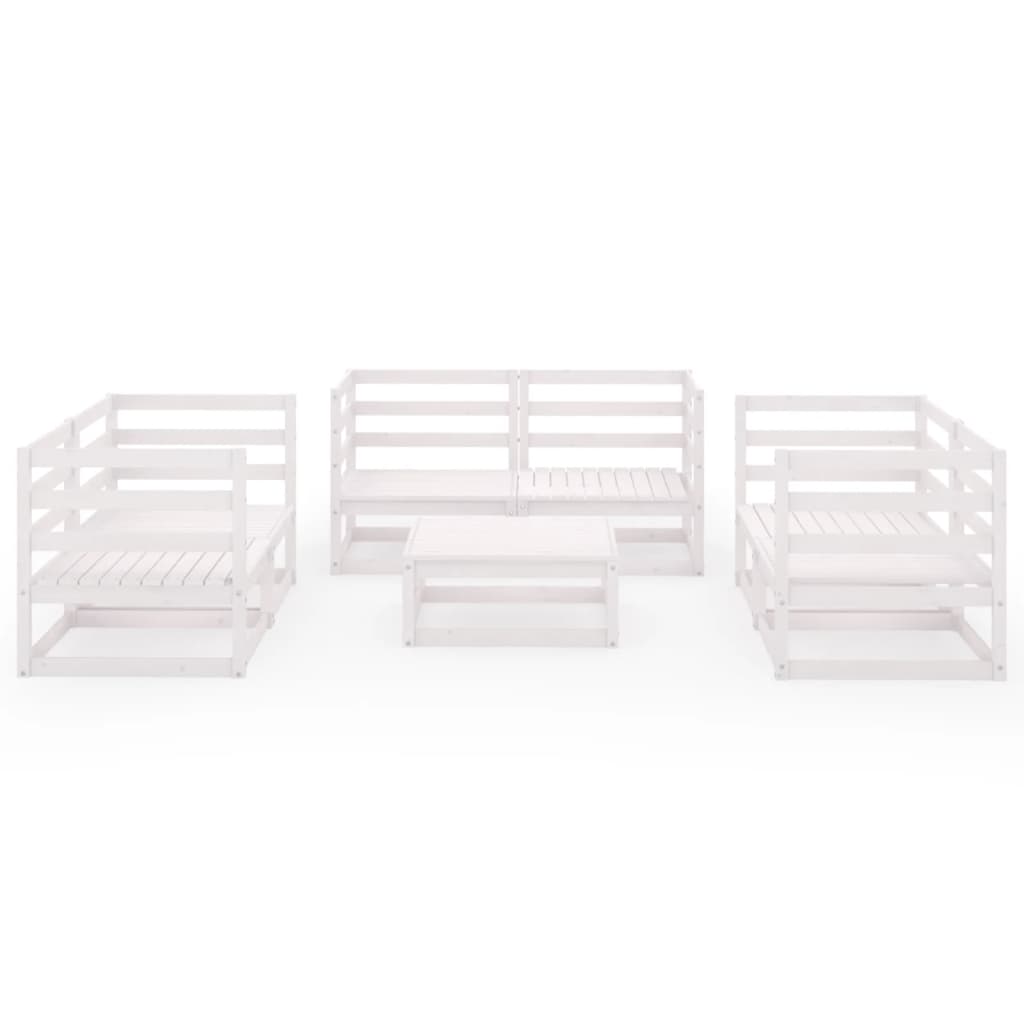 Set Mobilier De Grădină, 7 Piese, , Lemn Masiv De Pin