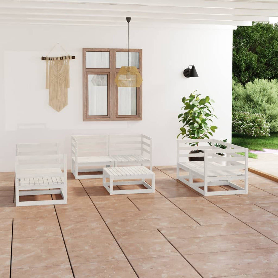 Set Mobilier De Grădină, 7 Piese, , Lemn Masiv De Pin