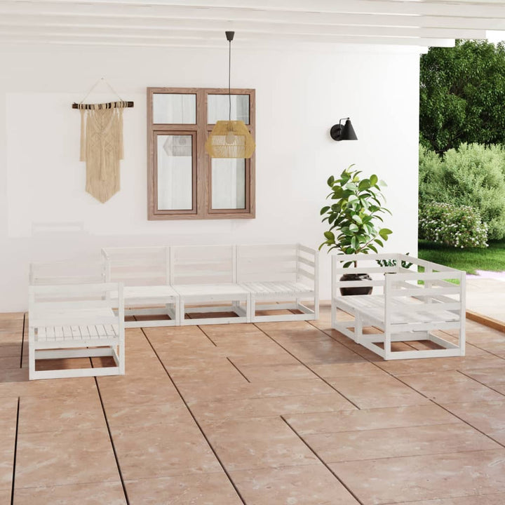 Vixl Set Mobilier De Grădină Cu Perne, 7 Piese, Lemn Masiv De Pin