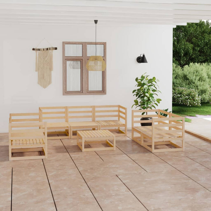 Set Mobilier De Grădină, 8 Piese, , Lemn Masiv De Pin