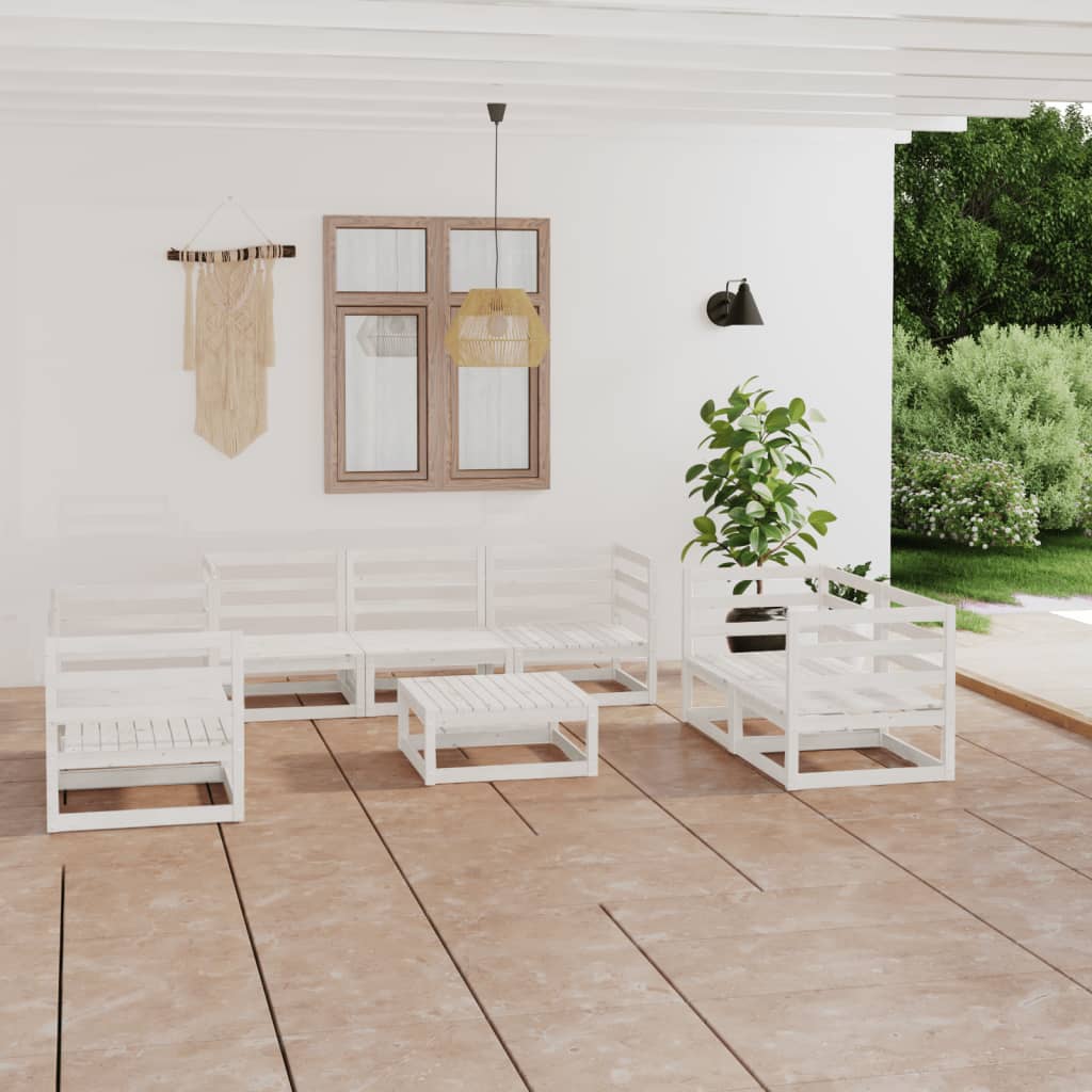 Set Mobilier De Grădină, 8 Piese, , Lemn Masiv De Pin