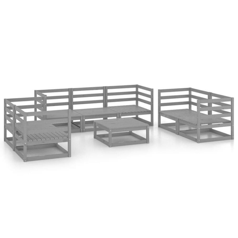 Set Mobilier De Grădină, 8 Piese, , Lemn Masiv De Pin