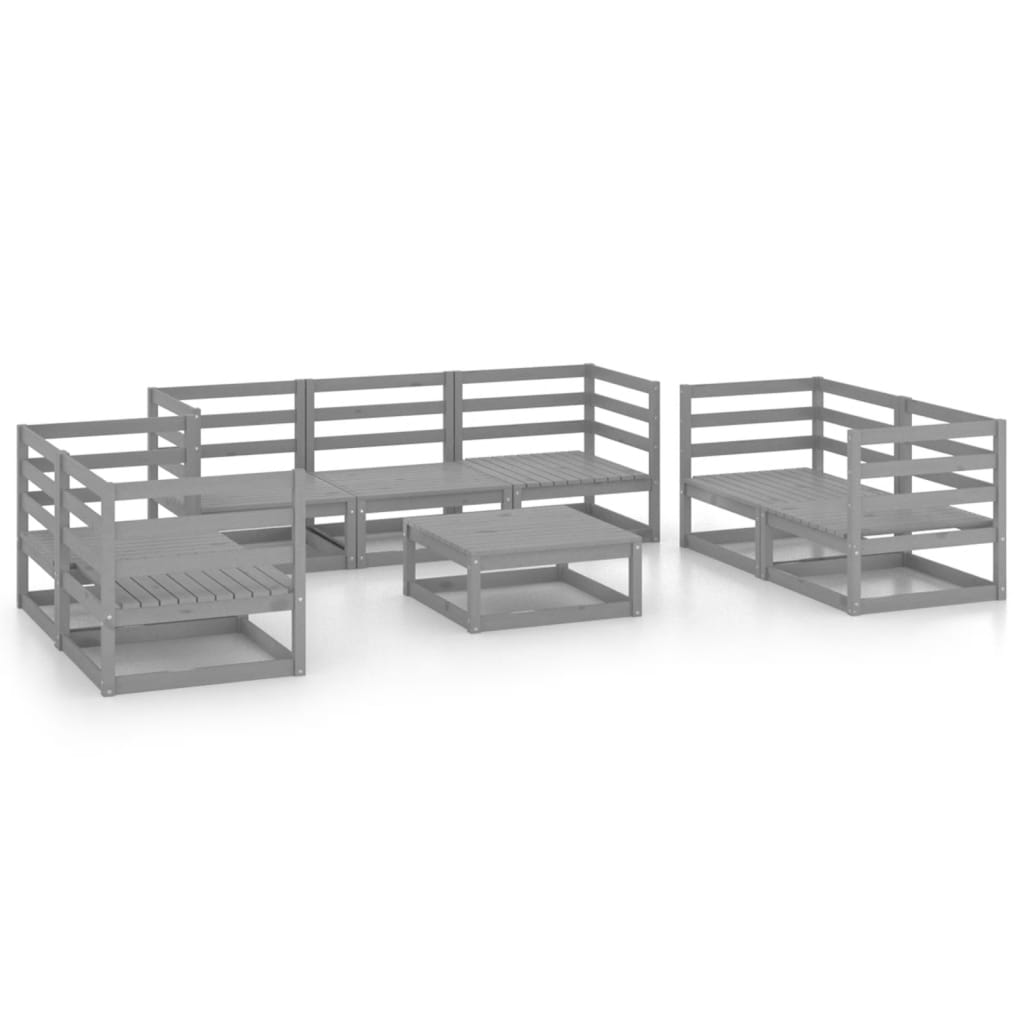 Set Mobilier De Grădină, 8 Piese, , Lemn Masiv De Pin