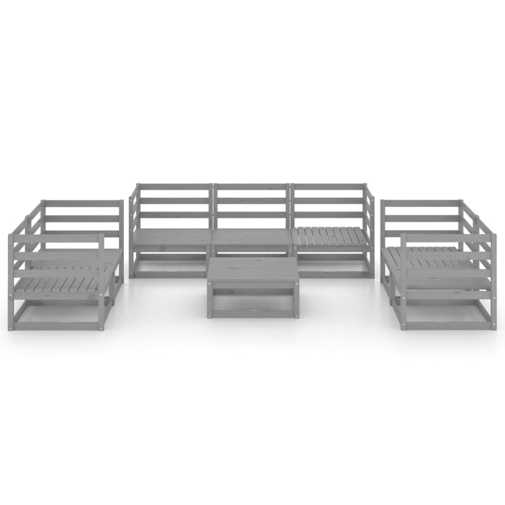 Set Mobilier De Grădină, 8 Piese, , Lemn Masiv De Pin