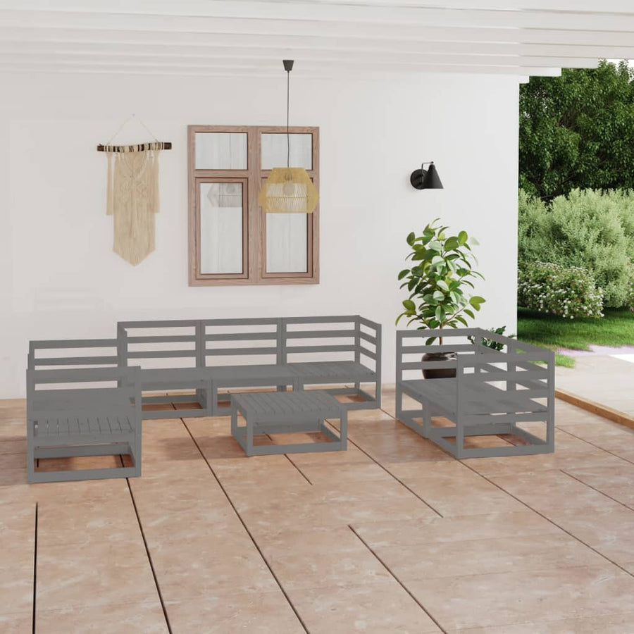 Set Mobilier De Grădină, 8 Piese, , Lemn Masiv De Pin