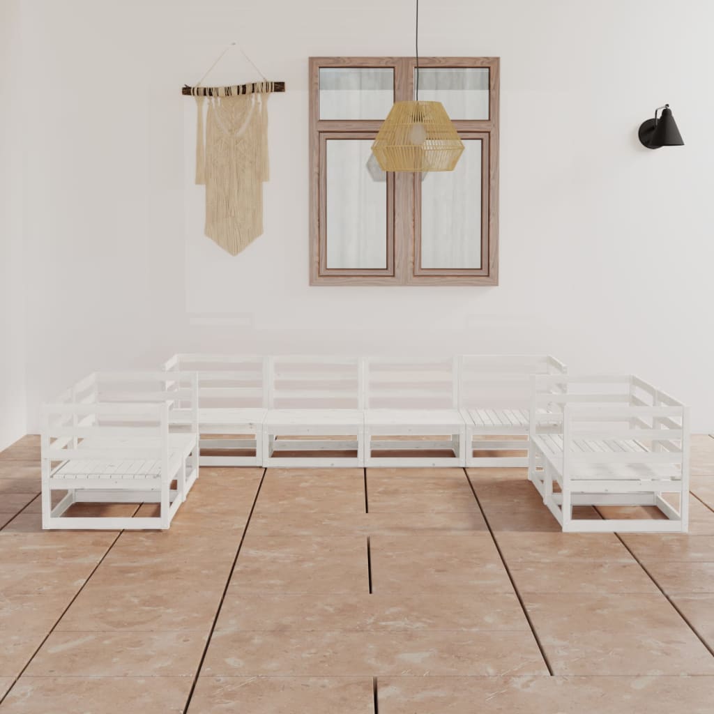 Vixl Set Mobilier De Grădină Cu Perne, 8 Piese, Lemn Masiv De Pin