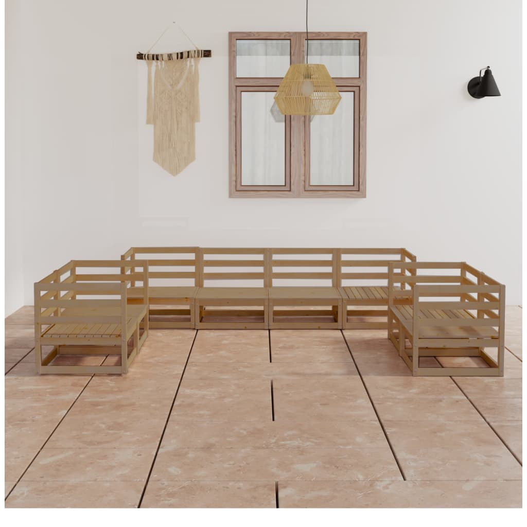 Vixl Set Mobilier De Grădină Cu Perne, 8 Piese, Lemn Masiv De Pin