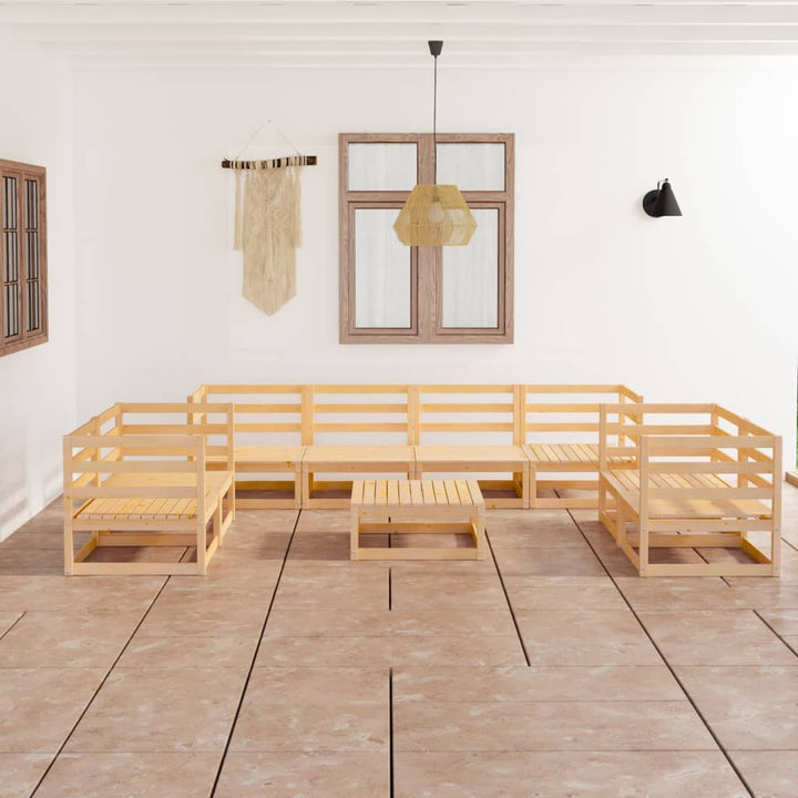 Set Mobilier De Grădină, 9 Piese, , Lemn Masiv De Pin