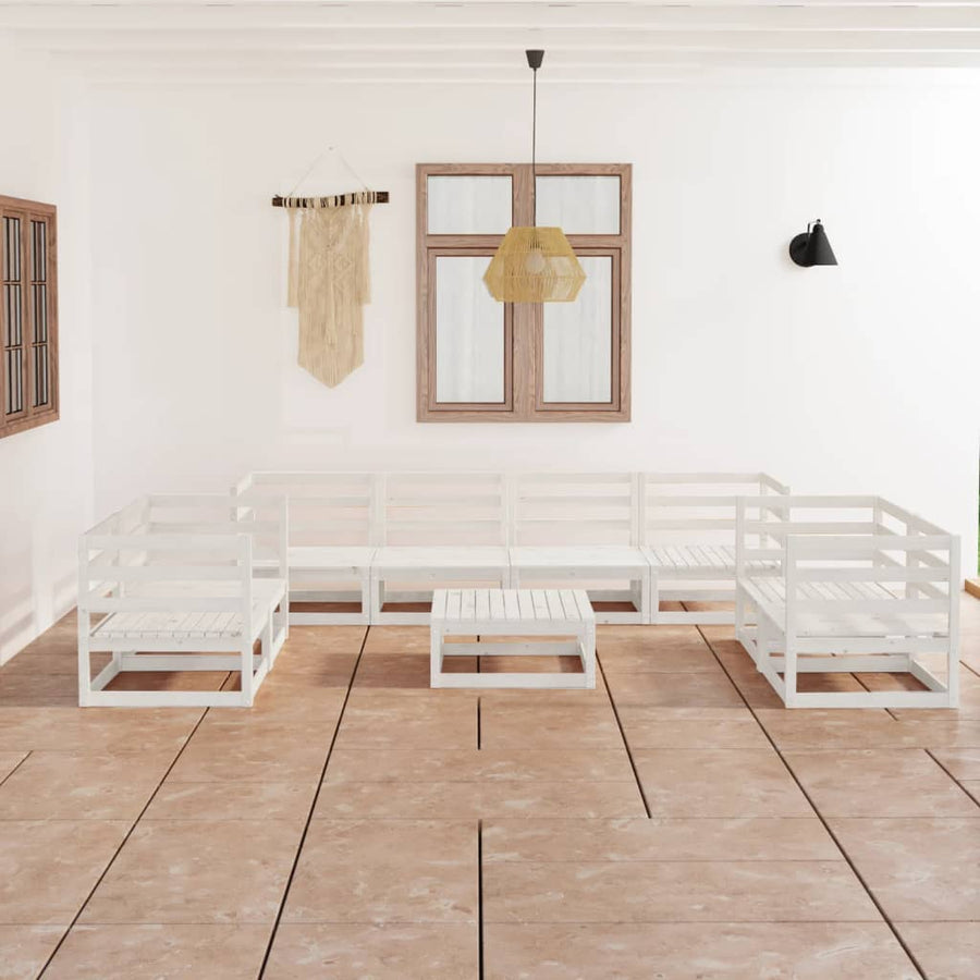 Set Mobilier De Grădină, 9 Piese, , Lemn Masiv De Pin