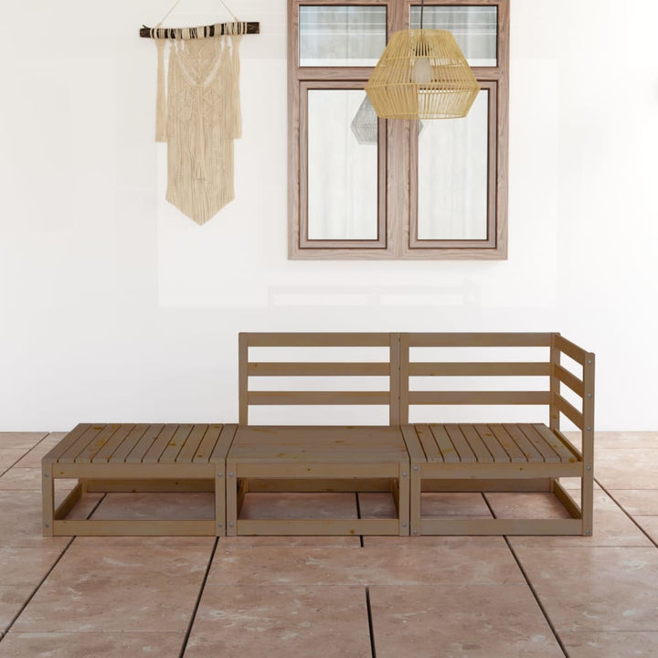 Set Mobilier De Grădină, 3 Piese, , Lemn Masiv De Pin