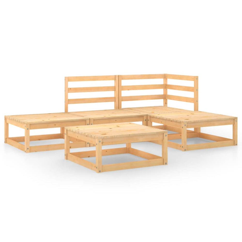 Set Mobilier De Grădină, 5 Piese, Lemn Masiv De Pin