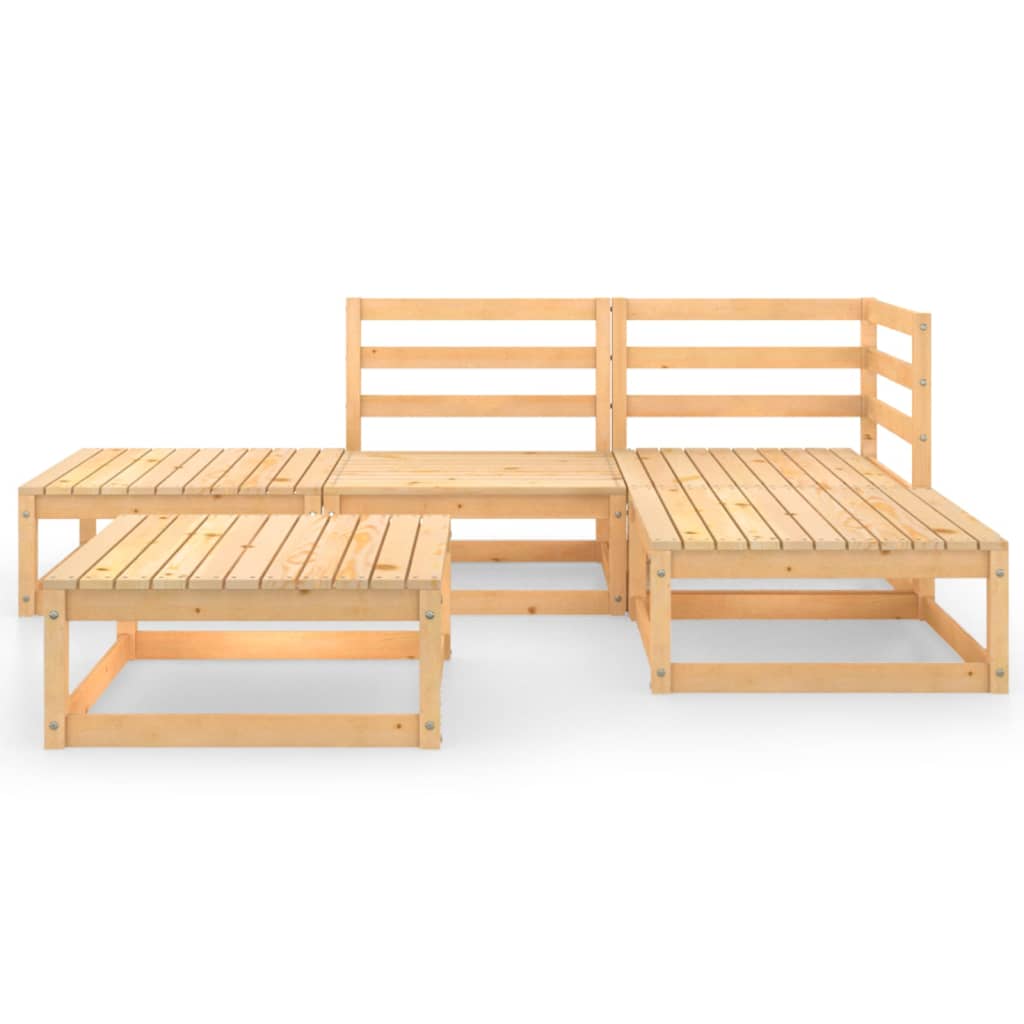 Set Mobilier De Grădină, 5 Piese, Lemn Masiv De Pin