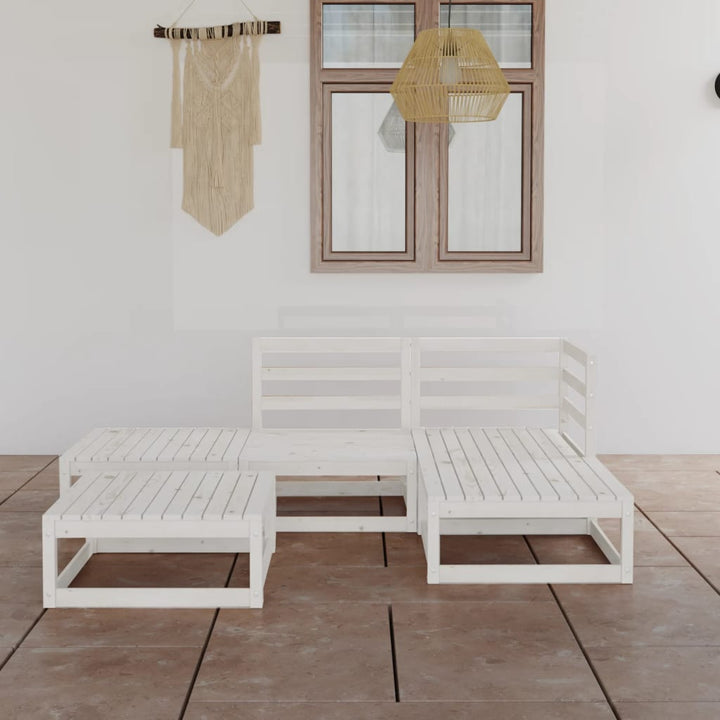 Set Mobilier De Grădină, 5 Piese, Lemn Masiv De Pin